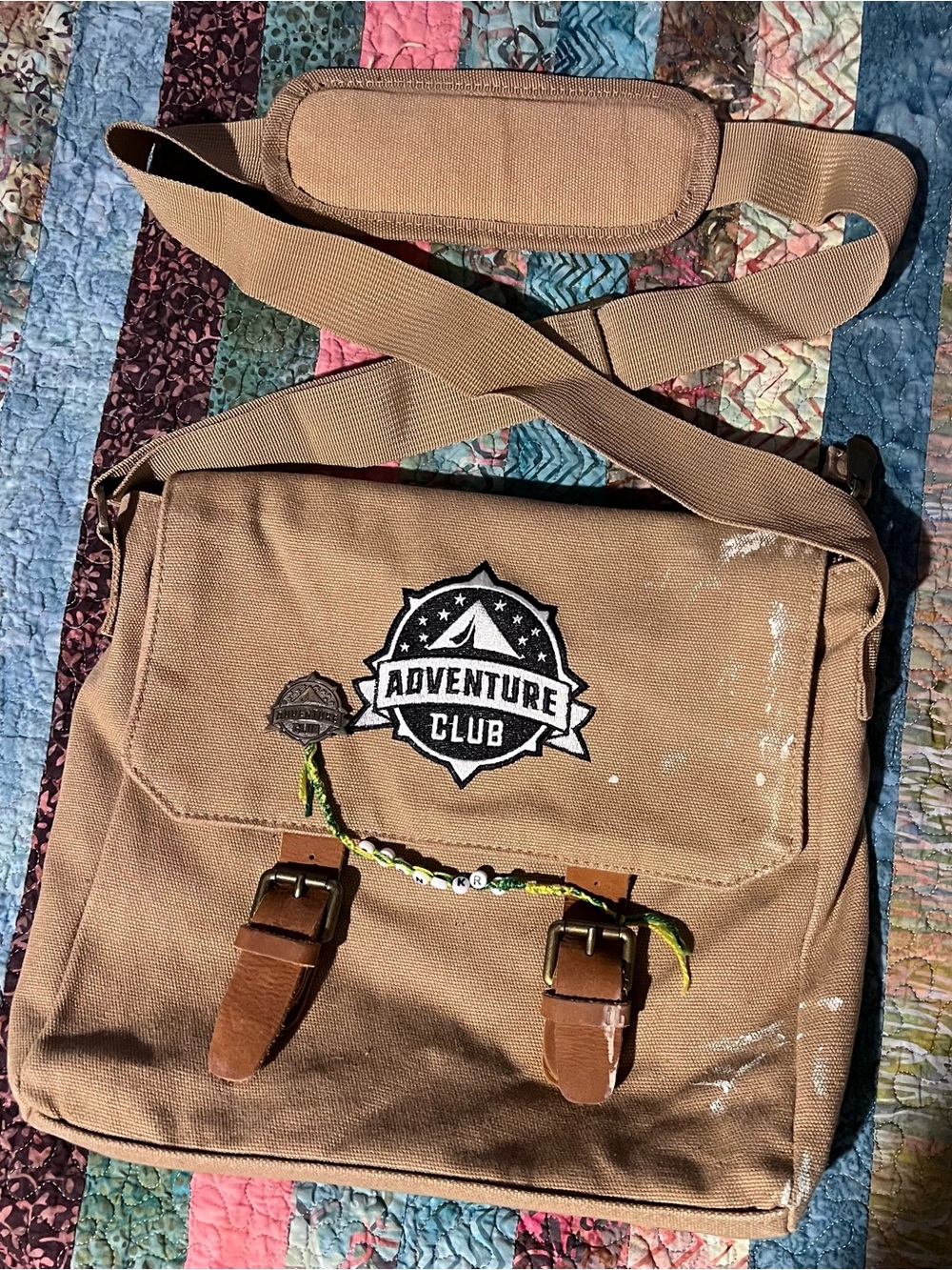Adventure Club Tan Canvas Messenger